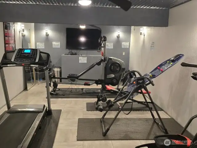 Back inside we have a small gym for the residence to use and it is used often.
