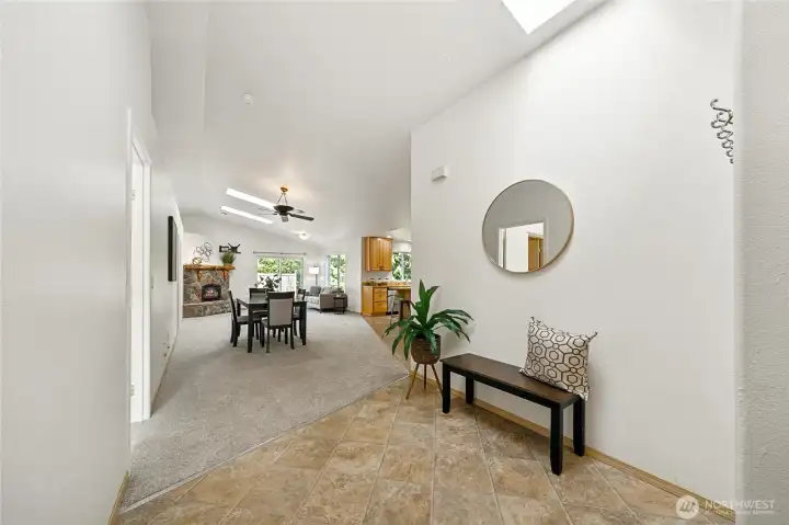 Step inside unit A to a light-filled, inviting entryway.