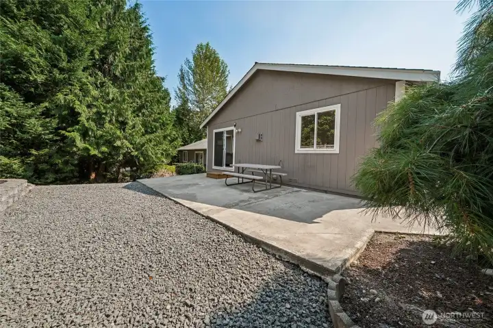 Unit A rear yard sits above Unit B.
