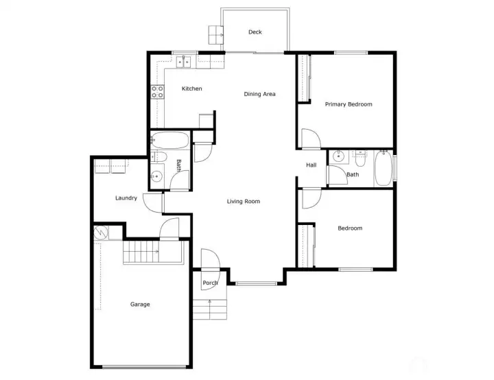 Unit B floor plan layout.