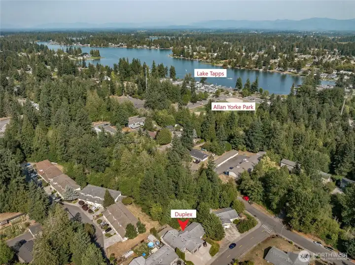Just a couple blocks to Lake Tapps and Allan Yorke Park - where beauty, recreation, and fun await.