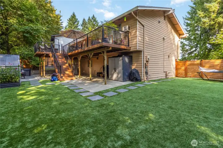 green turf throughout