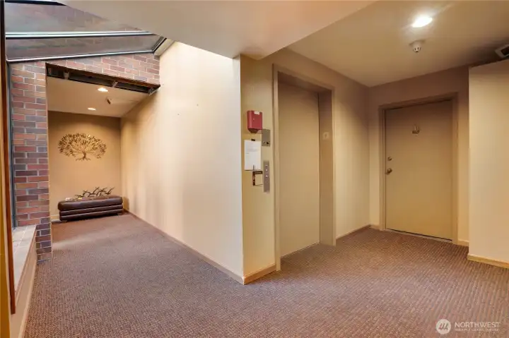 Secure building entry and elevator to your unit.