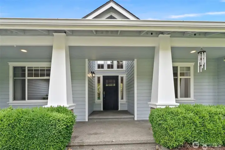 Expansive covered front patio