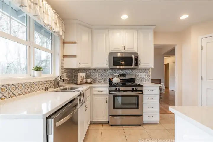 Lots of counter space and cabinets for starage.