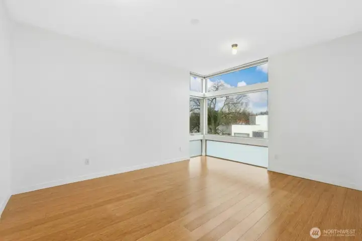 Primary Suite with blinds open