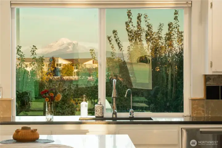 View of Mt. Baker from the kitchen window.