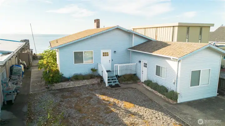 Front of the home along Sucia Dr.
