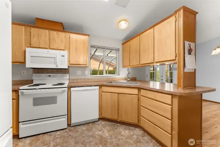Kitchen Open to the dining room.