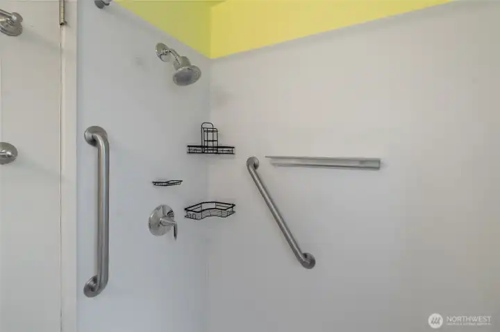 Enjoy this oversized walk-in shower.