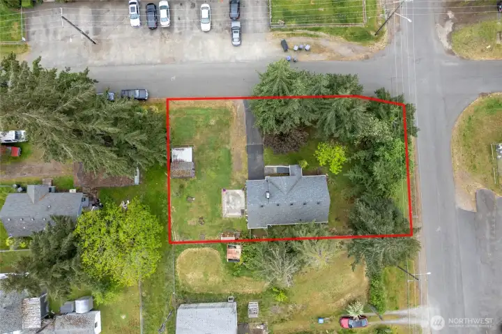 Large corner lot.