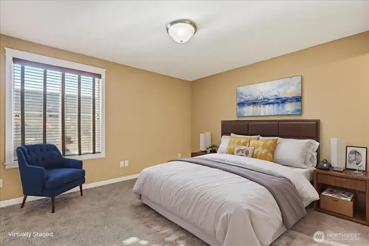 Primary Bedroom, w/ Ensuite 1/2 Bath & Double Closets