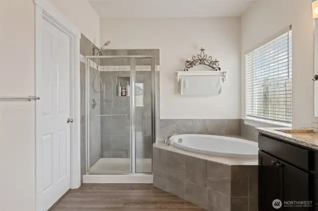 Standup shower and soaking tub