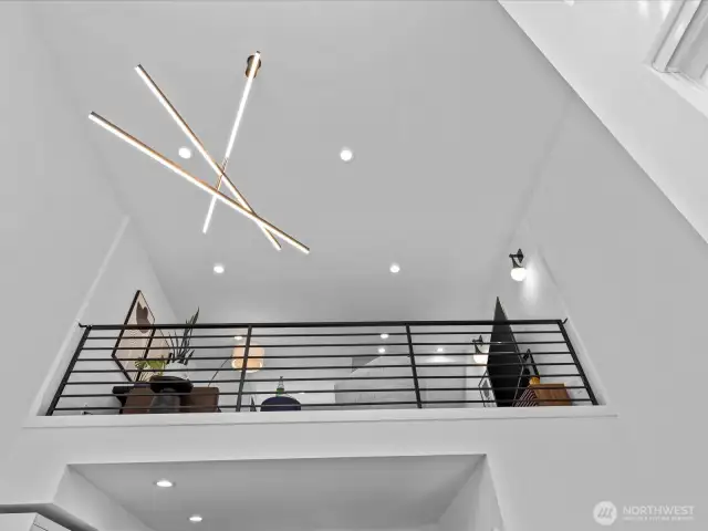 vaulted ceilings in living room