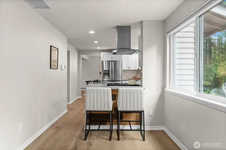 bar seating off kitchen