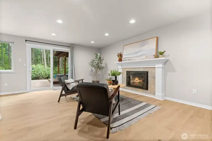 den with fireplace