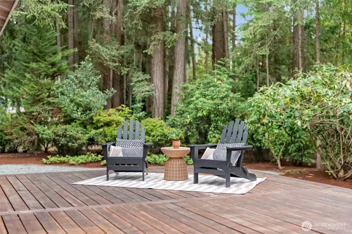 Large deck with hot tub