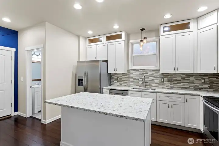 Kitchen is drenched in natural light