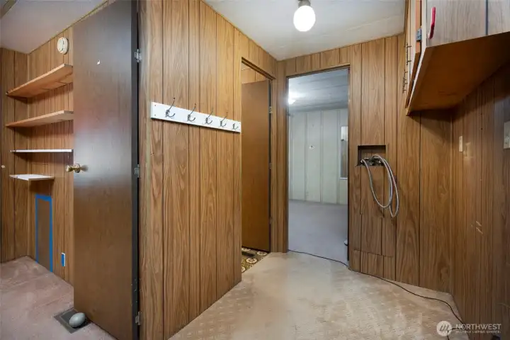 Hall with doors to bedroom #2, #3, and bathroom.