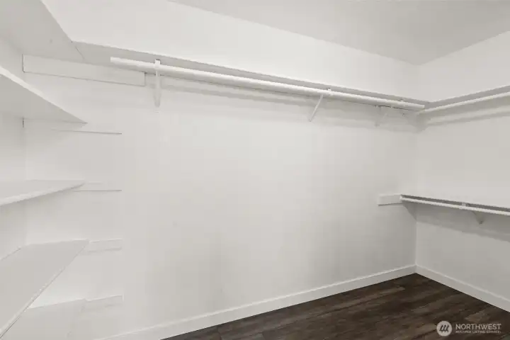 Walk in primary closet