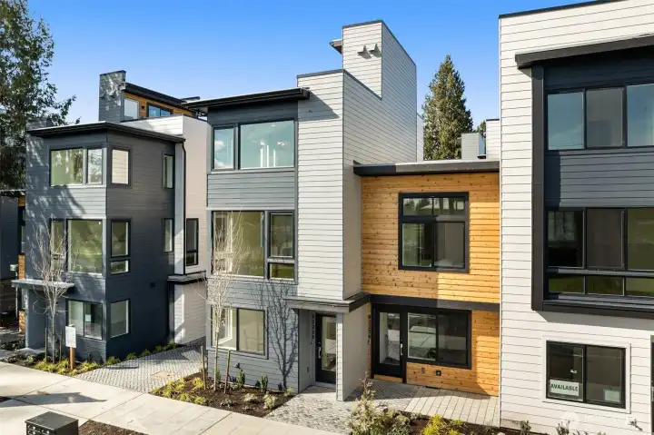 Welcome to Ivy North by Shelter Homes. A striking modern façade welcomes you home, blending bold architectural lines with oversized windows that fill each level with natural light.