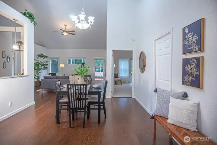 Large dining area with space for a larger table