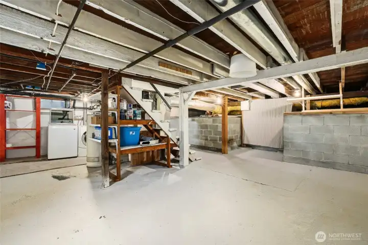 Laundry in basement