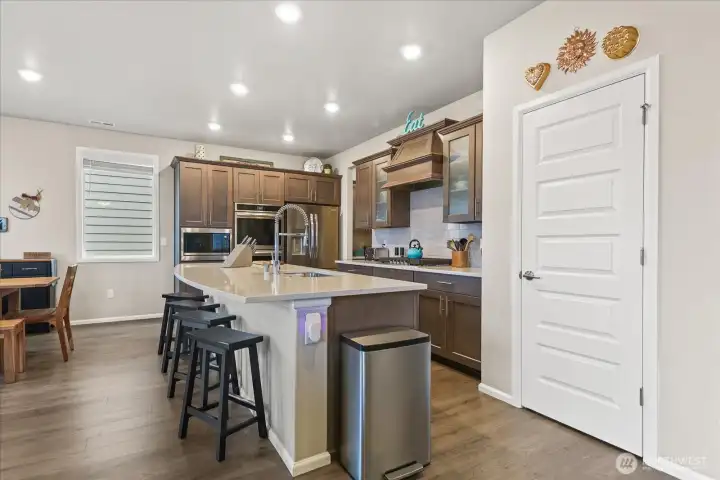 Gourmet kitchen with tons of counter and cabinet space.
