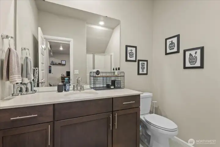 Downstairs 3/4 bath.