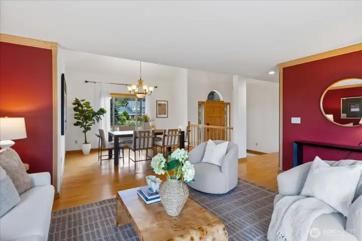 Open-concept living and dining spaces