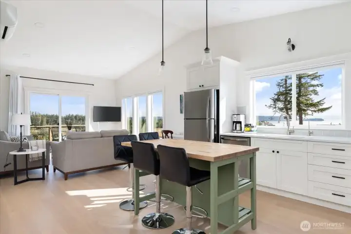 Guest Cottage looking from kitchen back toward the living area.