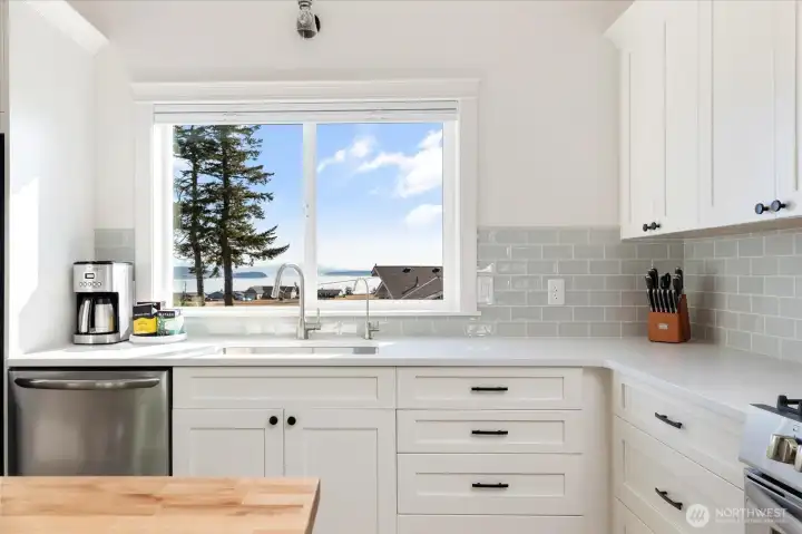 Guest Cottage kitchen has incredible views, too.