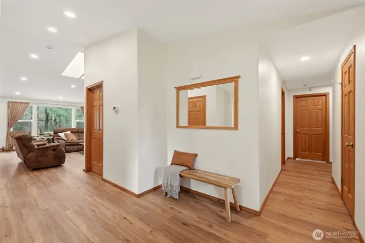 Entry and Hallways toward guest bedrooms and guest full bath