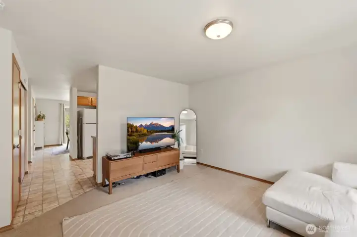 DADU Entry way with Living room expanding into Kitchen and Dining Room