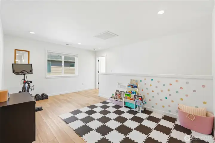 Loft for an office/playroom.