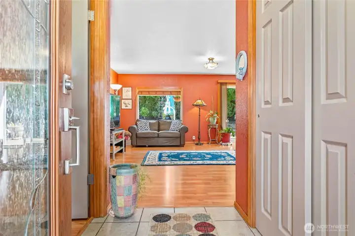 Beautiful front door leads to an inviting foyer.