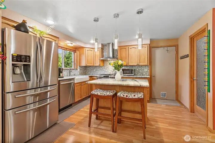 Kitchen features abundance cabinet space