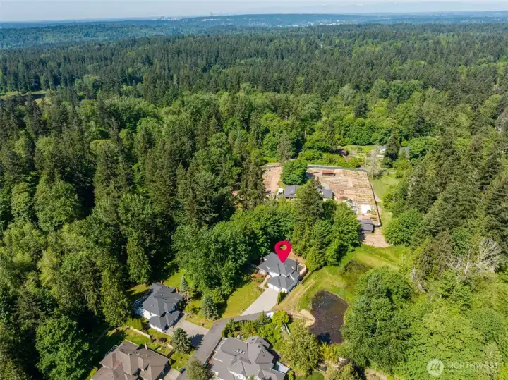 Just 3 homes on the quiet lane serving this home.  Secluded yet part of a beautiful upscale neighborhood.