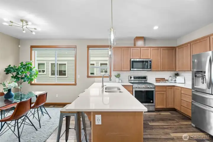 Dining Room with convenient access to Kitchen