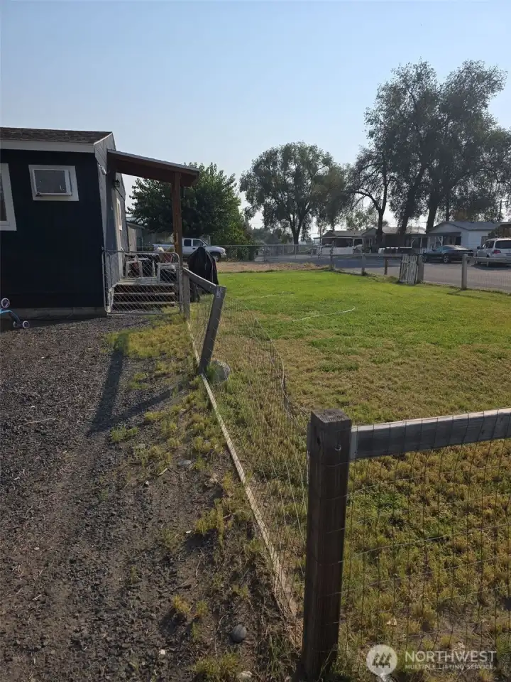 Partially fenced yard