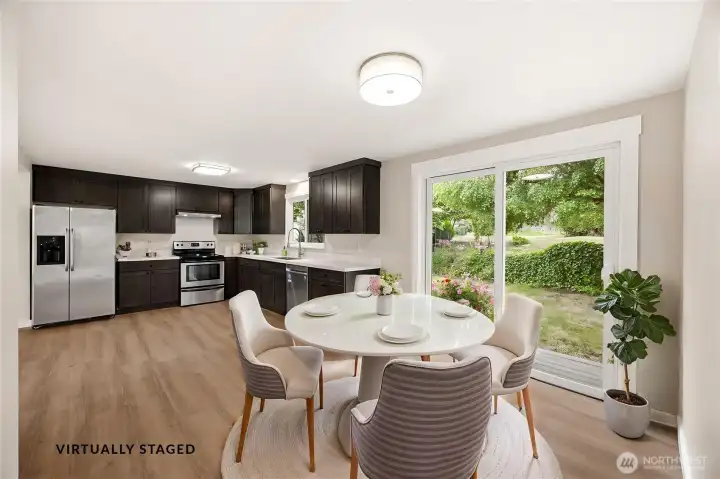 Kitchen w/ breakfast Nook Virtual Staging Render Kitchen w/ breakfast Nook Virtual Staging Render