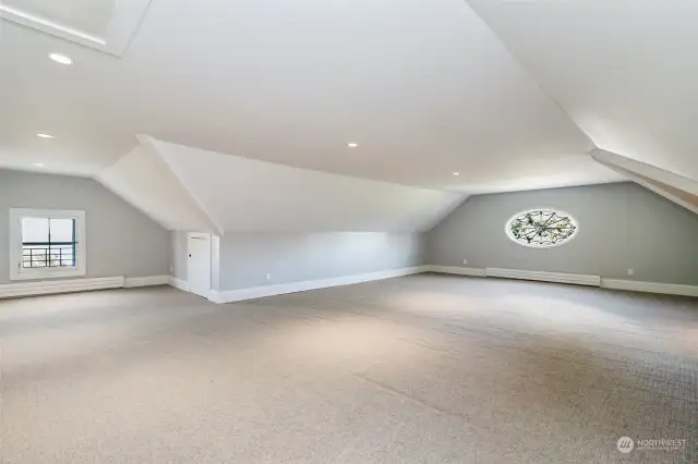 Light and Bright Finished Attic with a View.