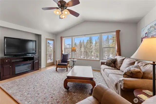Expansive windows connects with the beautiful setting