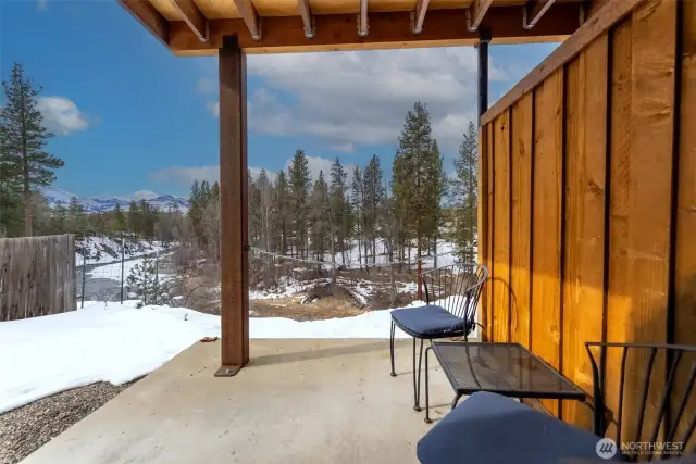 Happy hour & morning coffee inspired by Mount Gardner's snow flanked peak!