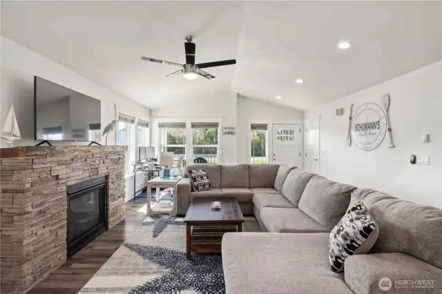 West facing windows in living area