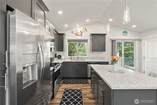 Large kitchen island with seating