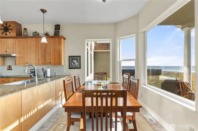 Kitchen with dining space.