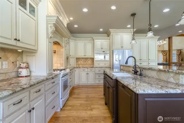 Granite counter tops with ample cupboard storage