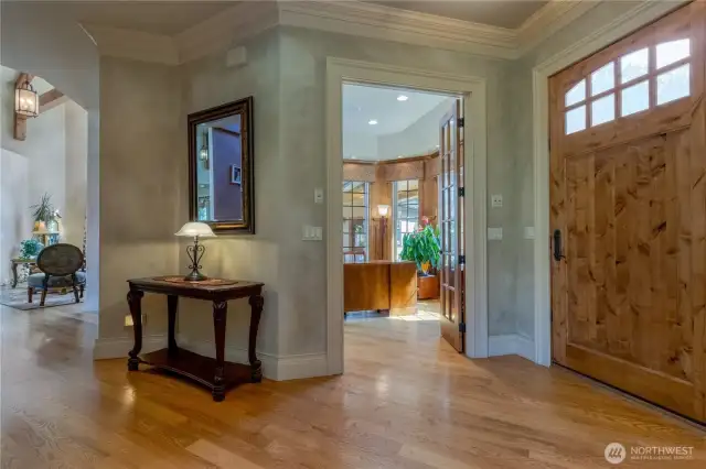 Front door features a triple latch Trilennium hardware locking system