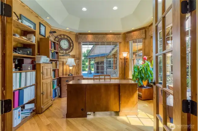 Cozy office space with natural light